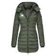 thumbnail image 1 of Fankiway Veste Décontractée à Manches Longues pour Femmes avec Capuche et Petit Imprimé Vert Armée P, 1 of 4