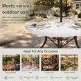 thumbnail image 6 of Round Outdoor Tablecloth with Umbrella Hole and Zipper, Eucalyptus Leaves Tablecloth with Elastic Waterproof, Khaki Summer Botanical Weeping Patio Table Covers for 55" - 60" Picnic Pool Tables, 6 of 9