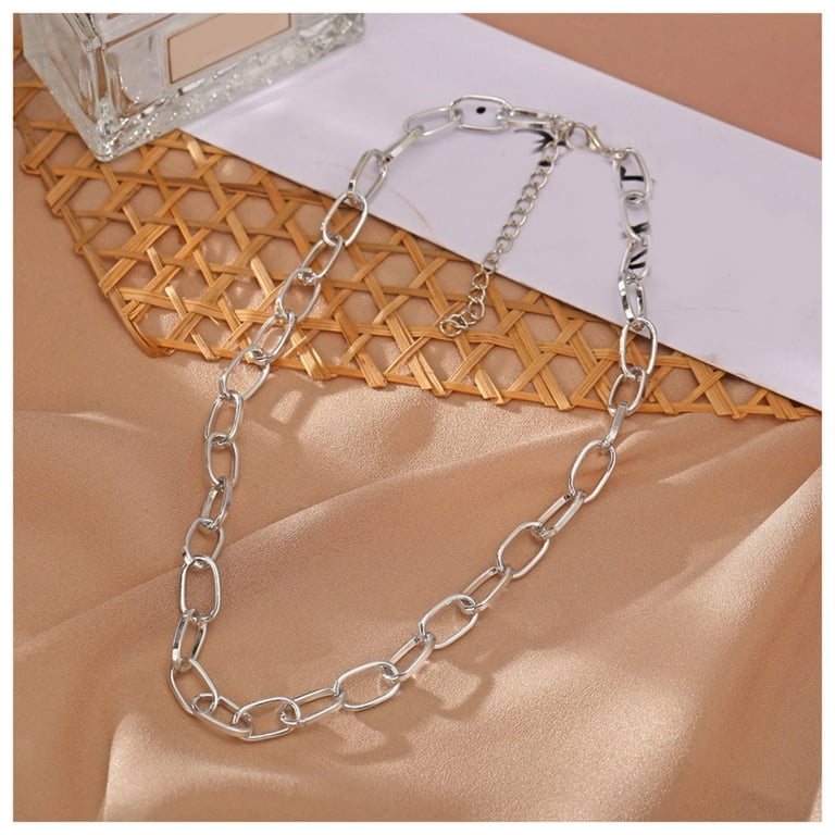 Women's Thick Chain Necklace Gold/Silver Chunky Chain Layered