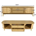 thumbnail image 2 of Aukfa Rattan TV Stand for TVs up to 75", TV Cabinet with Solid Wood Legs,Brown, 2 of 8