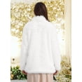 thumbnail image 4 of DARING DIVA Women's Faux Fur Coat Long Sleeve Lapel Shaggy Jackets with Pockets XL White, 4 of 6