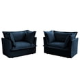 thumbnail image 2 of Slipcovered Chenille Armchairs | With Cascading Hem and Detailed Stitching | Natural and Sophisticated Feel, 2 of 5