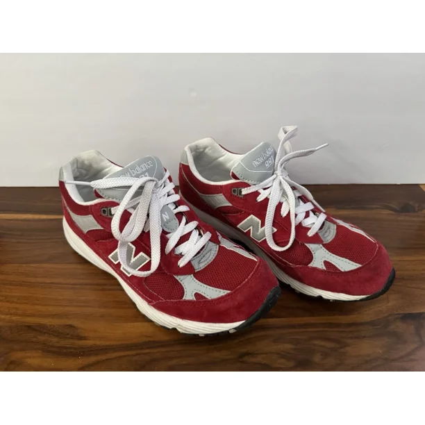 New Balance 991 Sneakers Shoes Men’s Size US 6.5 Reflective Material Red Suede