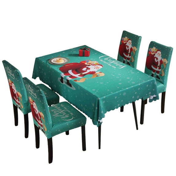 Christmas Chair Covers/ Tablecloths Waterproof Dinning Room Chair Table Protector for Kitchen