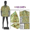 thumbnail image 4 of HAPPY BAY Men's Hawaiian with Pocket Beach Shirts Casual Short Sleeve Shirts Button Down Shirt Men M Starred Leaves, Yellow Summer, 4 of 7