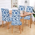 thumbnail image 2 of Yayeee 2 Pack Dining Chair Covers Stretch Parson Chairs Slipcovers Seat Protector, Blue Floral Pattern, 2 of 6