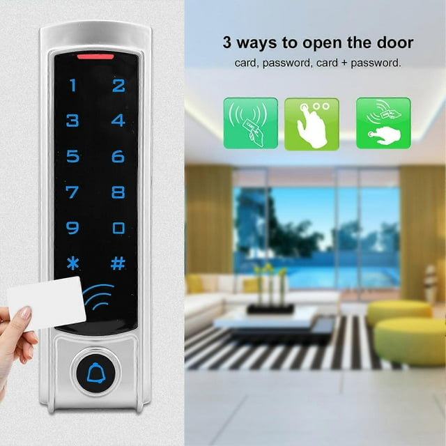 Door Keypad 13.56MHz RFID Wiegand26 Password Card Reader Access Controller with Backlit Keyboard