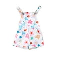 thumbnail image 2 of Aojekbee Toddler Girl Overalls Shorts Floral Print Pocket Front Sleeveless Adjustable Shoulder Strap Suspender Jumpsuit, 2 of 10