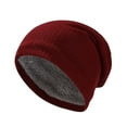 thumbnail image 3 of UTSJKR Unisex Fashion Warm Dandy Winter Hat Heat Plush Fur Lined Soft Beanie Thick Hats Outdoor Knitted Hat Wine, 3 of 6