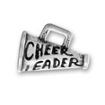 thumbnail image 1 of Sterling Silver 18" .8mm Box Chain 3D Football Cheerleader Megaphone Pendant Necklace, 1 of 2