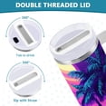 thumbnail image 3 of Yayeee 40oz Stainless Steel Tumbler with Straw and Handle Double-Wall Insulated Travel Water Bottle, Purple Digital Art, 3 of 8