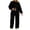 Black, variant on Women's Fleece 2 Piece Tracksuit Outfits Oversized Cropped Sweatshirt Wide Leg Sweatpants Workout Loungewear Fall Winter Jogging Outfit White