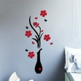 thumbnail image 3 of Elegant Floral Wall Decal Sticker Removable Vinyl Art for Home Decor, Living Room, Bedroom, Office Black and Red Design, 3 of 5