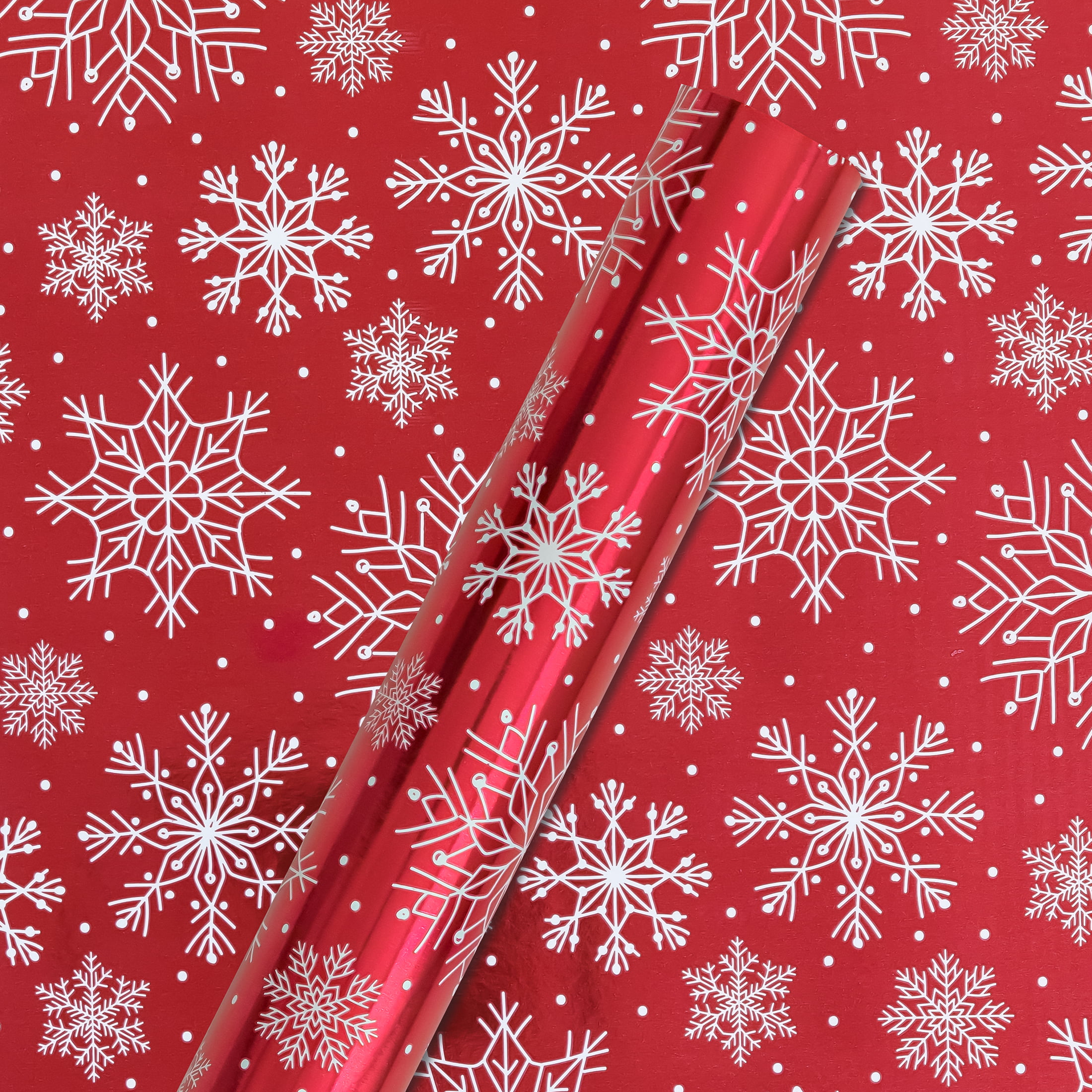 Christmas ~ RED Snowflakes on White Tissue Paper #405 ~ 10 Large Sheets