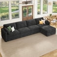 thumbnail image 4 of HONBAY 144" L Shaped Sectional Modular Sofa with Storage, Oversized Cloud Chenille Sofa for Living Room, Dark Gray, 4 of 10