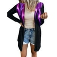 thumbnail image 2 of Gvmfive Womens Open Front Long Sleeve Cardigan Flame Lightweight Coat, 2 of 4