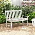 thumbnail image 4 of Costway Garden Bench All-Weather HDPE 2-Person Outdoor Bench for Front Porch Backyard White, 4 of 9