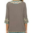 thumbnail image 4 of Mexican Tops for Women Embroidered Shirts Hippie Clothes Tunic Fiesta Plus Size Boho Peasant Blouses Gray XXXL, 4 of 6