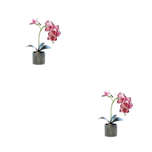 Bonsái de orquídeas artificiales Advancent con maceta Rosa roja 2Conjunto