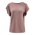 thumbnail image 4 of TSADFHJI Chemises pour Femmes Tendance 2024 Mode Féminine Manches Courtes Col Rond T-Shirt Haut L, 4 of 6