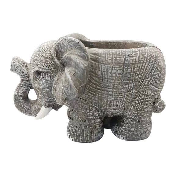 Resin Elephant Flower Pot Holder Cute Desktop Ornament Planter for Home Living Room Garden Yard Decoration