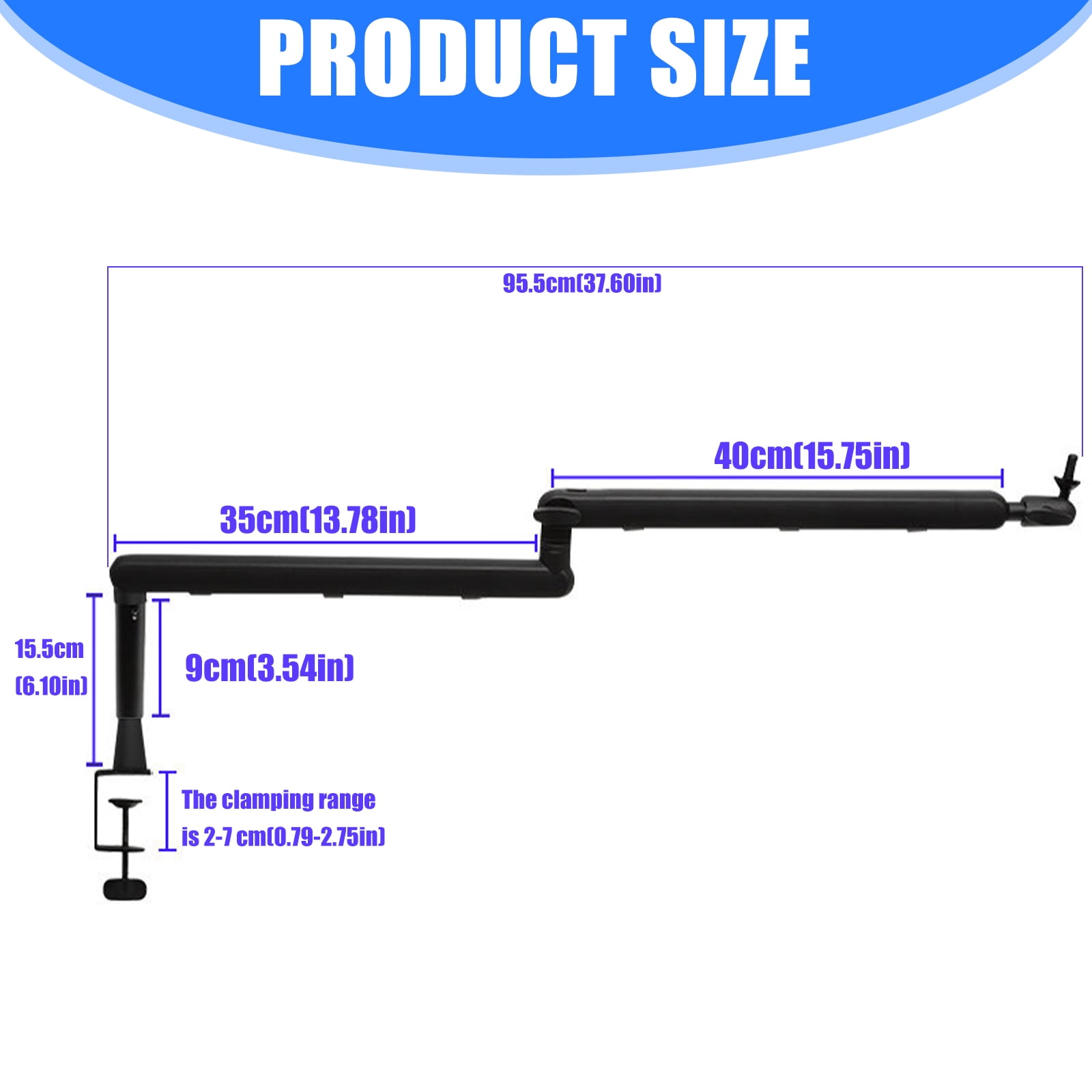 Adjustable Metal Microphone Boom Arm Stand Foldable Design For Studio Recording Live Broadcast Voice Chatting