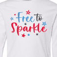 thumbnail image 4 of Inktastic 4th of July Free to Sparkle in Red White and Blue Long Sleeve Youth T-Shirt, 4 of 5