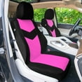 thumbnail image 3 of FH Group Universal Fit Pink Car Seat Covers, Chevron Cloth Seat Protector for Trucks, SUVs & Vans, Washable - Full Set, 3 of 10