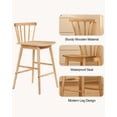 thumbnail image 5 of Joyyskill Modern Bar Stools Set of 3, 24" Wooden Counter Height Barstools, Modern Armless Farmhouse Bar Dining Chairs with Back & Footrest, Natural Oak, 5 of 5