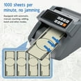 thumbnail image 4 of Money Counter Machine, High Speed Bill Counter MG UG IR Banknote Bill Detector Cash Counting Machine with LCD Display RMB Dollar Euro Counterfeit Bill Detector for Store Mall Banks, 4 of 8