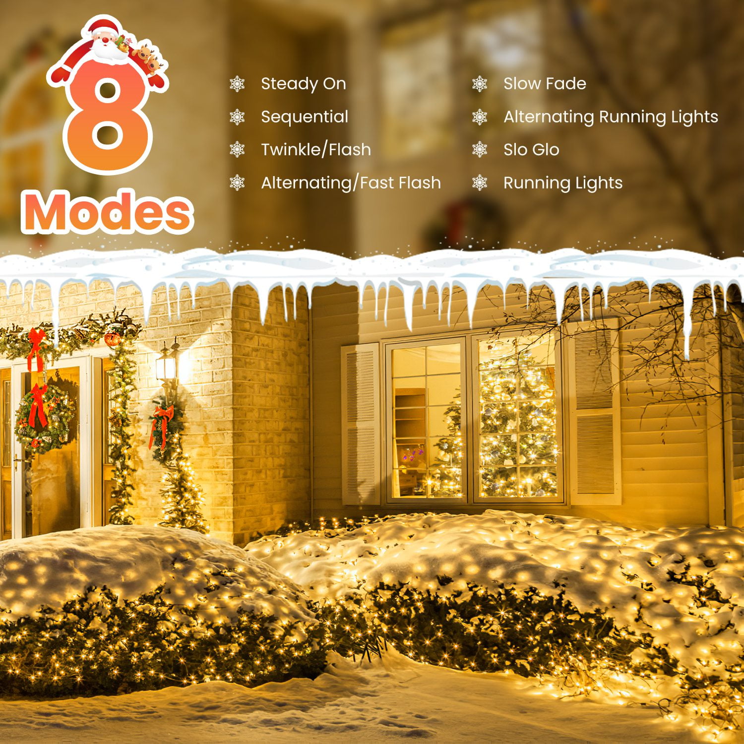Imountek 192LED Solar Christmas Net Lights Outdoor, 9.84x6.56FT Dimmable Bush Lights with Remote Timer IP44 Waterproof 8 Modes for Holiday Wedding Patio