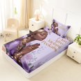 thumbnail image 4 of Castle Fairy Elegant Afro Woman Twin Sheets 3pcs,Purple Rose Gold Jewelry Bedding,Purple Gold,1 Fitted Sheet, 1 Flat Sheet and 1 Pillowcase, 4 of 6