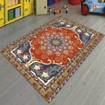 thumbnail image 4 of LaModaHome Non-Slip Rug Vintage Style Soft Red Rug Washable Mat Child Stain Resistant Living Room Kitchen Carpet - Size: 2X3,3ft(60X100cm), 4 of 5