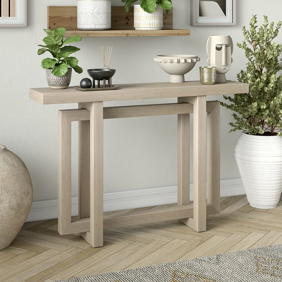 Evelyn&Zoe Modern/Contemporary 44" Wide Alder White Console Table