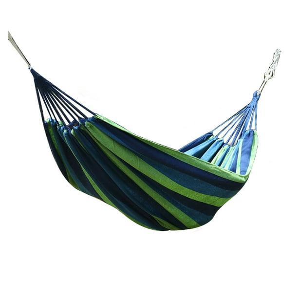 Hamaca portátil de lona para jardín, para acampar, dormir, columpio, cama colgante, porche, patio, interior y exterior.
