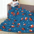 thumbnail image 6 of Honeii Bullfinches Print Fleece Blanket - Throw Blanket for Bed, Sofa, Couch, Camping, and Travel , Microplush Ultra Soft Warm Blanket-60"x50", 6 of 7