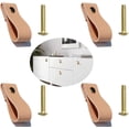 thumbnail image 1 of piezas de perillas de cuero para muebles, manija de cuero para cajón, manija de gabinete, manija de cuero creativa para puerta de gabinete, cajón, manijas de puerta, muy buena decoración, tornillos, 1 of 5