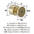 thumbnail image 5 of Amerock Balon 1 inch (25mm) Diameter Golden Champagne Cabinet Knob, 5 of 6