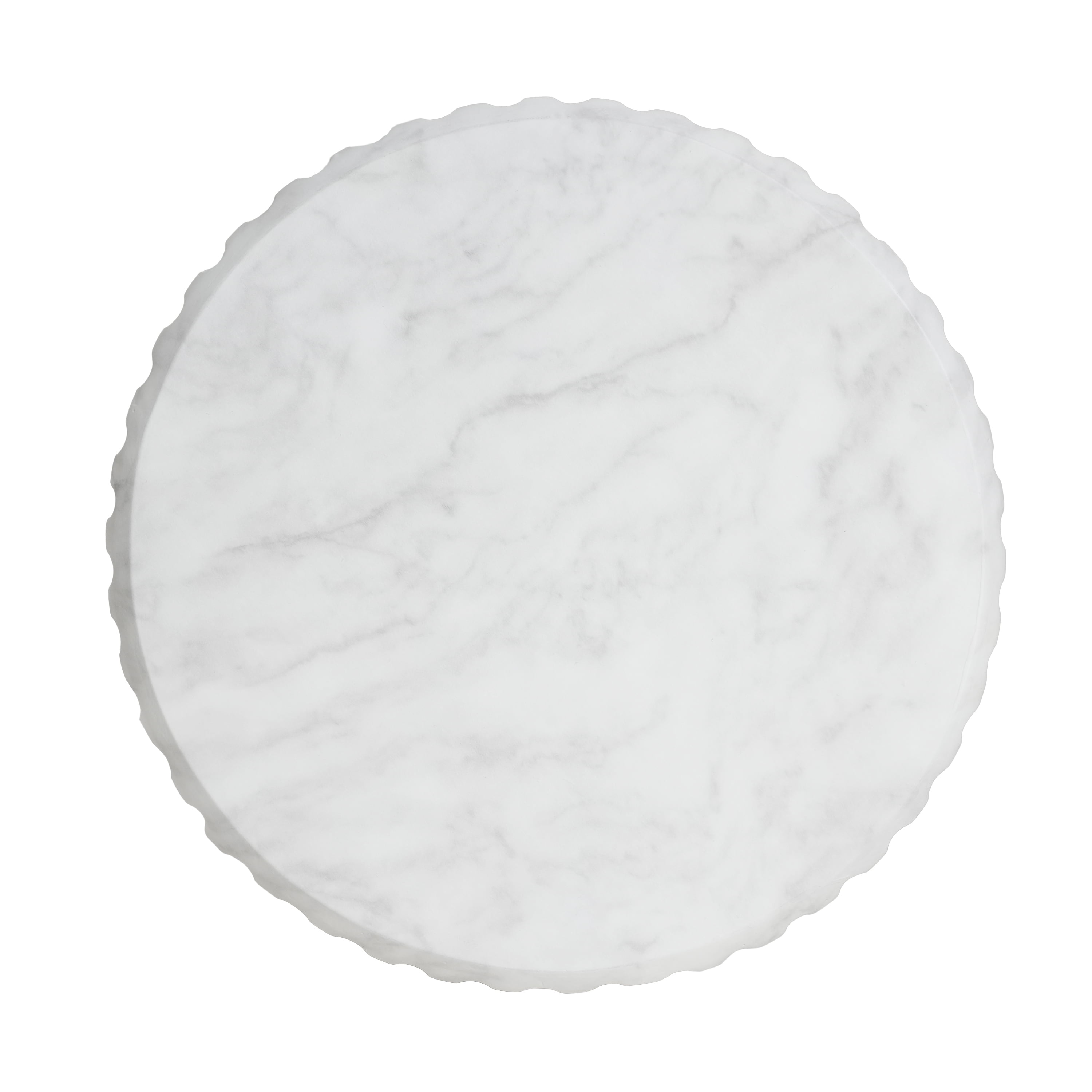 Carved Side Table, Outdoor White End Table for Patio Garden, White