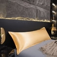 thumbnail image 1 of Funda de almohada larga de satén para dormir: funda impermeable con superficie suave y sedosa, capa a prueba de fugas para el descanso en el dormitorio y el hogar., 1 of 6