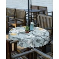 thumbnail image 2 of Fsddascl Lemon Leaves Outdoor Tablecloth - 60 Inch Round Dining Table Cover, Garden Floral Branch Leaf Summer Fruit Waterproof Outdoor Table Cloth with Umbrella Hole & Zipper for Picnic/Patio/Party, 2 of 7