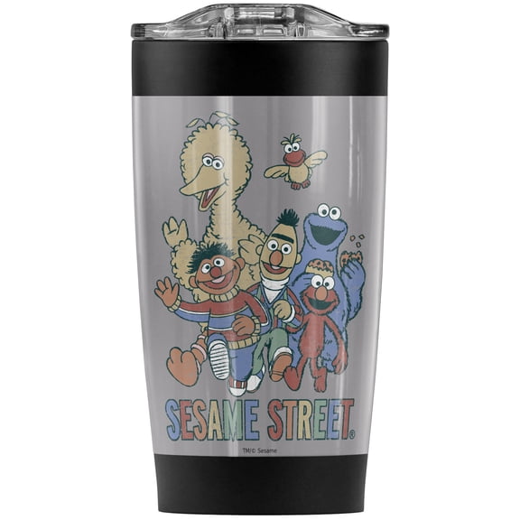 Sesame Street/Colorful Group Stainless Steel Tumbler 20 oz Coffee Travel Mug/Cup, Vacuum Insulated & Double Wall with Leakproof Sliding Lid | Great for Hot Drinks and Cold Beverages