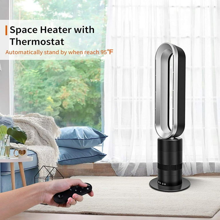 Hottes 26 inch Tower Fan with Remote, Bladeless Fan and Heater in One, LED  Display with Auto Off, 8 Speeds, Quiet Cooling, Space Saving Portable  Oscillating Fan for Bedroom, Home, Office - Walmart.com