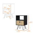 thumbnail image 7 of Black And Macadamia Hairpin Legs Nightstand, 7 of 7