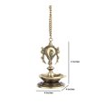 thumbnail image 2 of Brass Hanging Shankh Design 7 Oil Wick Diya With 17 Inch Chain, Brown & Golden, 2 of 3