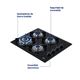 thumbnail image 5 of Parrilla A Gas 4 Quemadores Empotrable Naesi Vidrio Templado AN104, 5 of 9