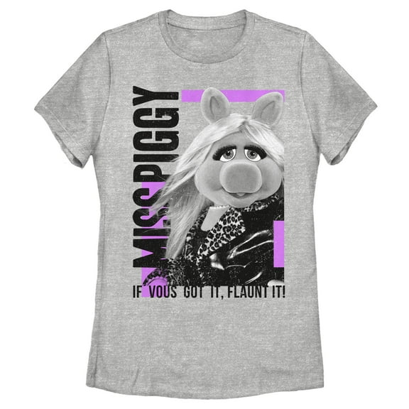Women's The Muppets Miss Piggy Flaunt It Graphic Tee Athletic Heather X Large