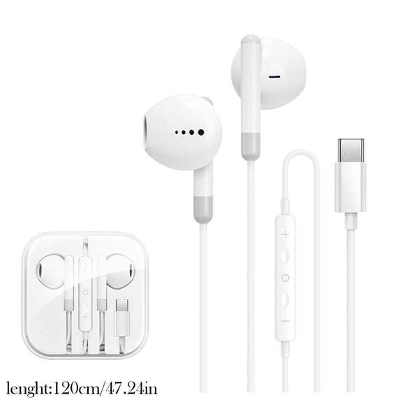 Type-C Wired Headphones - High-Quality Sound with Trendy Design for Smartphones, Tablets & Laptops