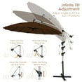 thumbnail image 5 of Gymax 10FT Patio Offset Hanging Umbrella Cantilever Umbrella w/ Tilt Adjustment Tan, 5 of 10