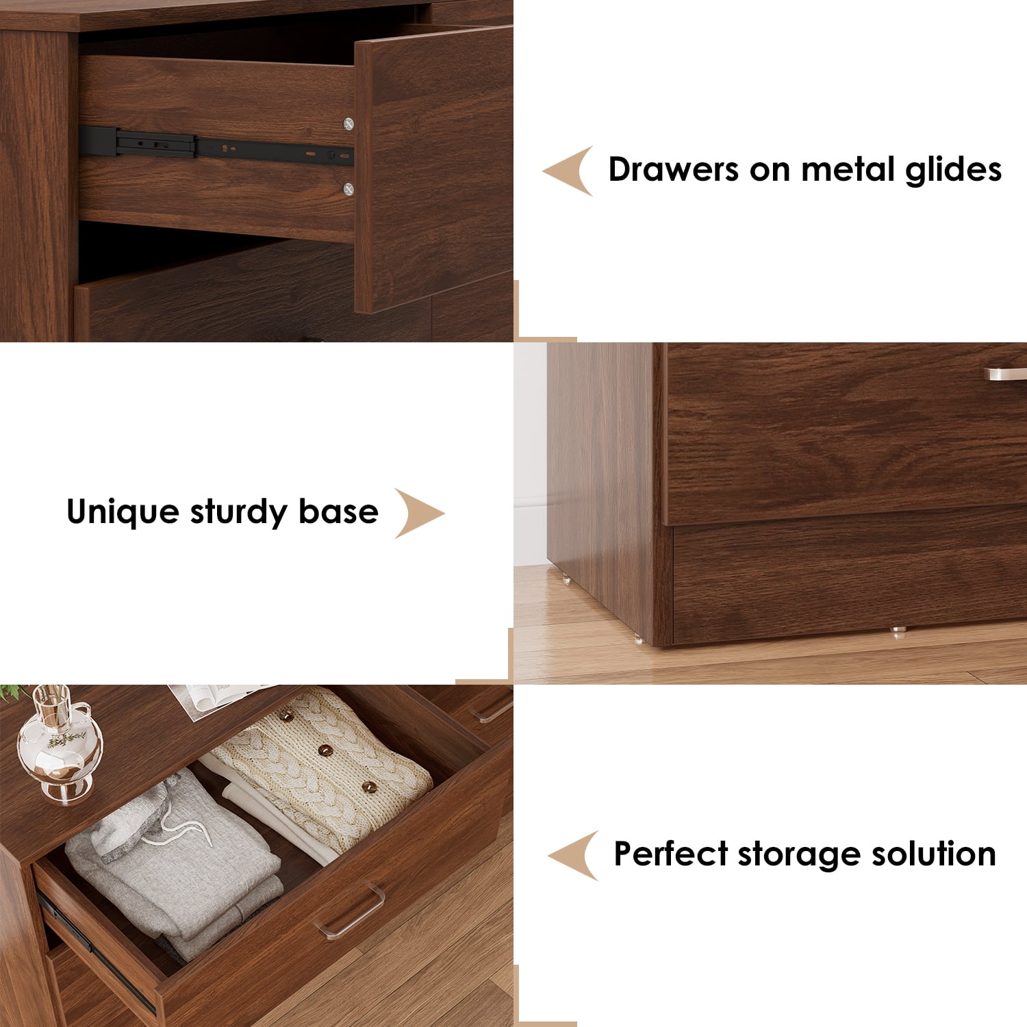 Polibi Solid Wood 6 Drawer Double Dresser in Dark Brown (mirror not  included) RS-SW6DDD - The Home Depot